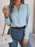 Women's Fashion V-Neck Long Sleeve Shirt for Office
