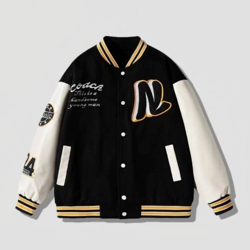 Men's Street Letter Embroidered Baseball Jacket