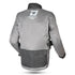Back of a grey motorbike touring jacket with a 3-layer air ventilator system, multiple pockets, and reflective detailing.
