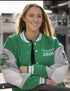 A lady wearing NFL Philadelphia Eagles Lady Diana's A+ Replica Jacket