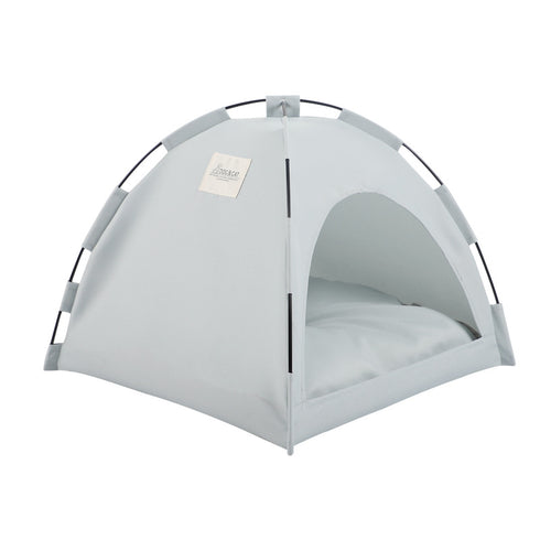 Ice white colour pet tent displayed on a white background