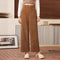 Women's Casual Straight-leg Solid Color Velvet Trousers