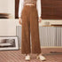 Women's Casual Straight-leg Solid Color Velvet Trousers