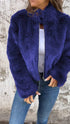 Fashion Plush Jacket Winter Women's Casual Zipper Fur Coat