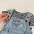 Kids Boys And Girls Denim Brace Romper Pants