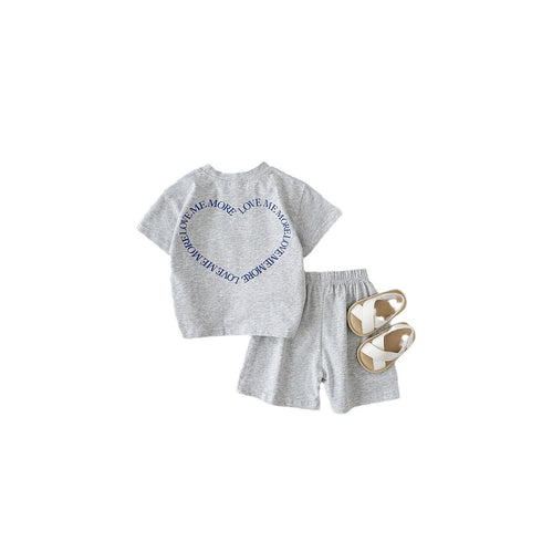 Baby Boys' And Girls' Heart Printing Two-piece Set