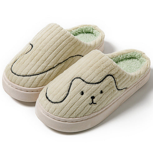 Indoor Non-Slip Mule Winter Warm Plush Shoes Striped Cat Slippers