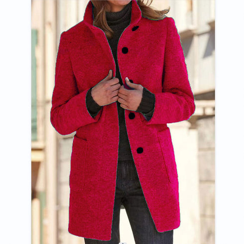 Throne's Fashion Woolen Coat Fall Winter Casual Jacket