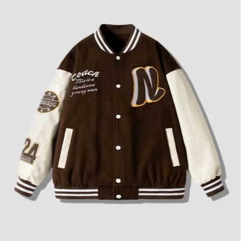 Men's Street Letter Embroidered Baseball Jacket