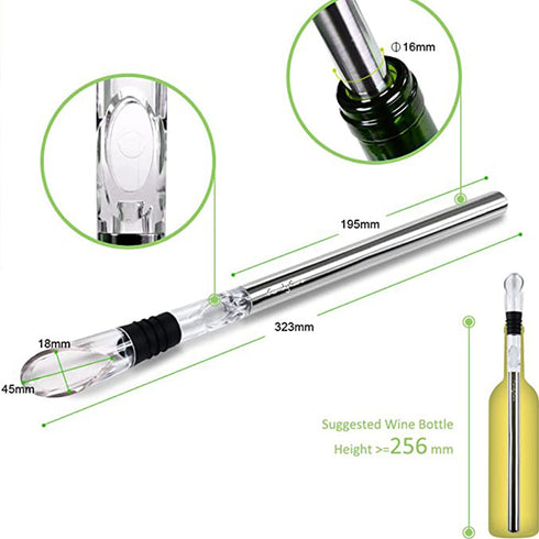 Wine Bottle with Stainless Steel Wine Chilling Rod