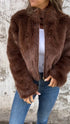 Fashion Plush Jacket Winter Women's Casual Zipper Fur Coat