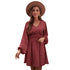 Women's Polka Print Long Sleeve A-line Dress