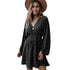 Women's Polka Print Long Sleeve A-line Dress