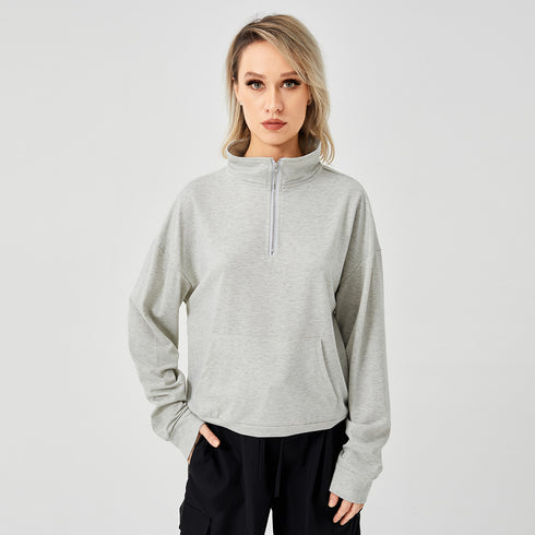 Women's Pullover Sweatshirt One Color Winter Shirt