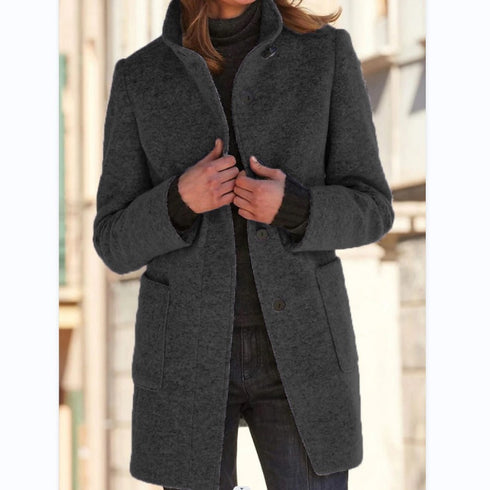 Throne's Fashion Woolen Coat Fall Winter Casual Jacket