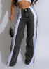 Women's High Waist Elastic Straight Leg Trousers Denim Wide Leg Pants Streetwear
