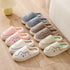 Indoor Non-Slip Mule Winter Warm Plush Shoes Striped Cat Slippers