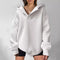 Women's Solid Colour Hoodies, Long Sleeve, Loose Fitting