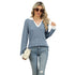 Women's Lapel Long Sleeve Loose-fitting T-shirt