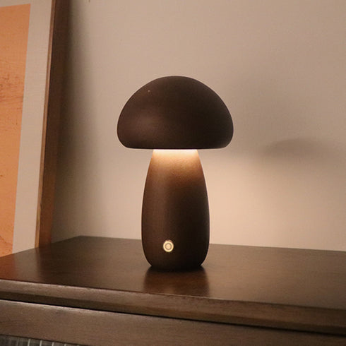 Home Decor Wooden Cute Mushroom LED Night Light With Touch Switch