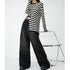 Women's Loose Wide Leg Draping Mop Slimming High Waist Denim Trousers