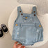 Kids Boys And Girls Denim Brace Romper Pants