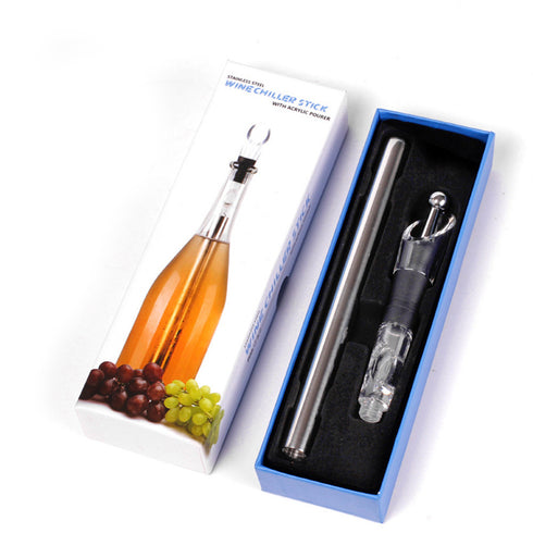 Wine Bottle with Stainless Steel Wine Chilling Rod