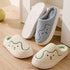 Indoor Non-Slip Mule Winter Warm Plush Shoes Striped Cat Slippers