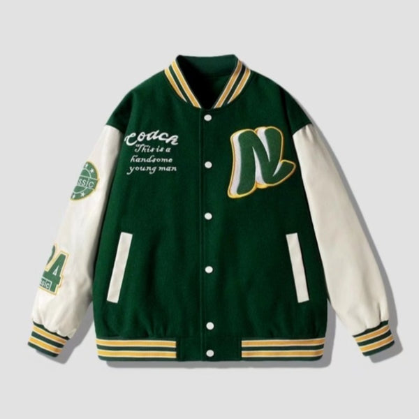 Men's Street Letter Embroidered Baseball Jacket