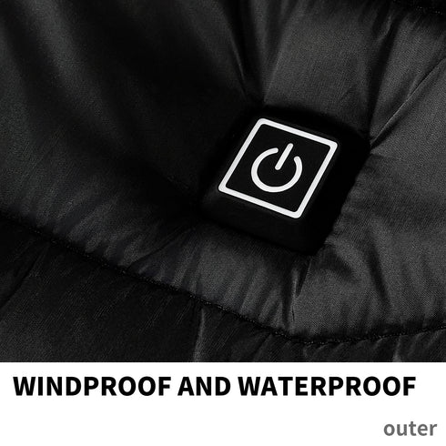 Mens Heated Puffer Jacket Electric Heating Insulated Hood Windbreaker