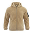 men's khaki winter fur double-sided hooded jacket displayed on white background