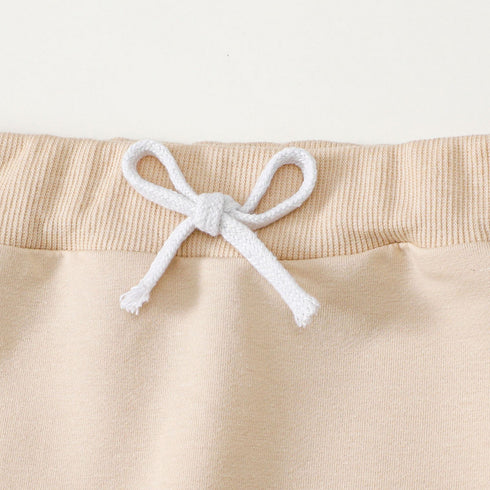 Kid's Four-color Embroidery Rainbow Shirt Fake Drawstring Trousers Two-piece Set