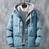 men hooded jacket in blue colour