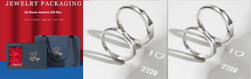 Sterling Silver Rings Show Surprise Love Pattern