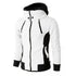 Men high neck hooded jacket displayed in white colour on a white background