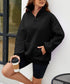 Women's Sweatshirt Solid Colour Stand Collar With Pocket Zipper Casual Sports Loose Top
