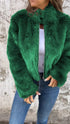 Fashion Plush Jacket Winter Women's Casual Zipper Fur Coat