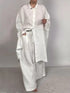 Womens Casual Dress Loose Solid Color Shirt Outfit Wide Leg Pants Two-piece Set