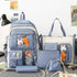 Five-piece Lightweight Student Large Capacity Backpack