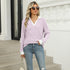 Women's Lapel Long Sleeve Loose-fitting T-shirt