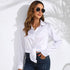 Women's Solid Colour Satin Long Sleeve Blouse
