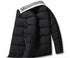 back view of a black puffer jacket