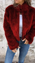 Fashion Plush Jacket Winter Women's Casual Zipper Fur Coat